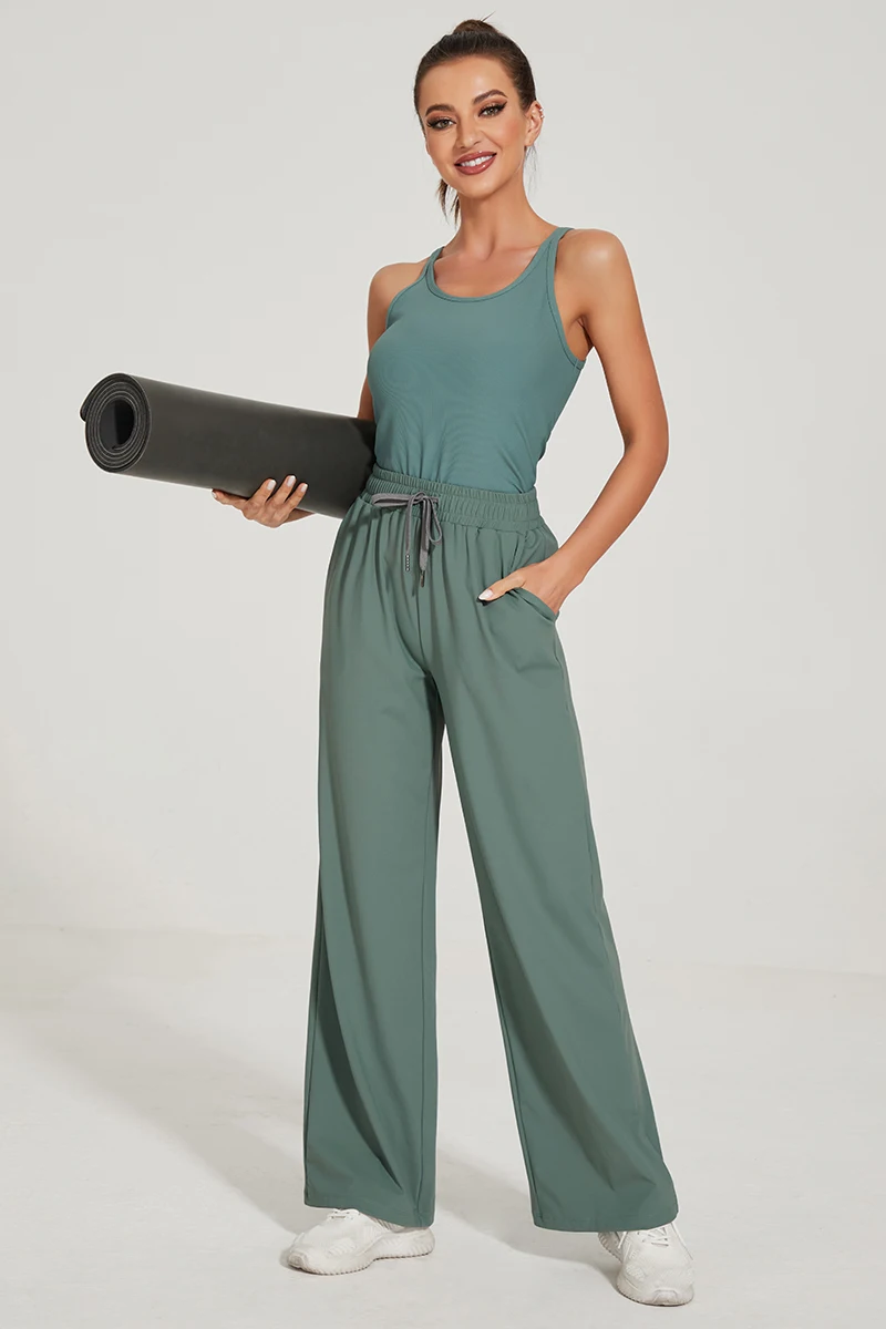 Women's Casual Loose Wide Leg Cozy Pants Yoga Sweatpants Comfy High Waisted  Sports Athletic Lounge Pants with Pockets 