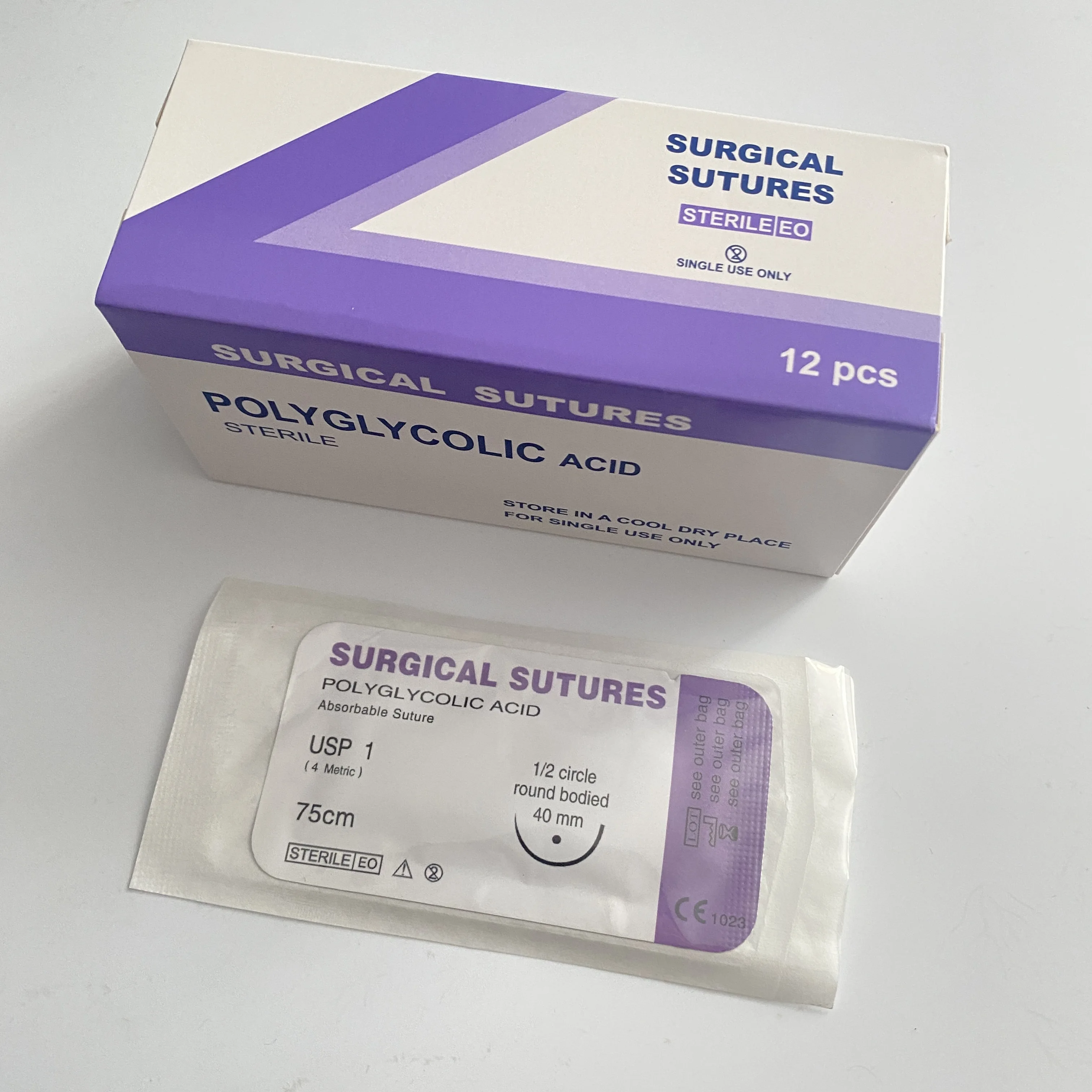 Absorbable suture thread pet surgical accessories Animal absorbable suture thread with needle PGA material for cat and dog surgery veterinary pet hospital absorbable suture thre