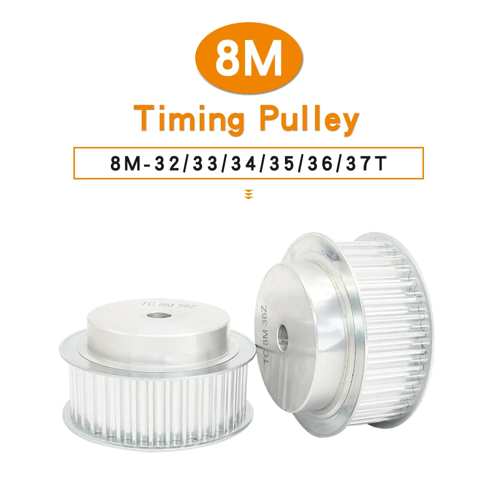 

Belt Pulley 8M-32T/33T/34T/35T/36T/37T Bore Size 12 mm Teeth Pitch 8 mm Alloy Pulley Wheel For Width 25/30 mm 8M Timing Belt