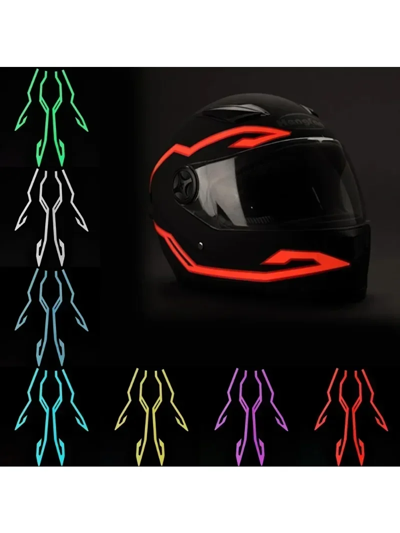 방수 LED 차가운 빛 오토바이 자전거 헬멧 스트립 EL 스티커 경고등, 오토바이 야간 라이딩 액세서리, 4 in 1 방수 LED 차가운 빛 오토바이 자전거 헬멧 스트립 EL 스티커 경고등, 오토바이 야간 라이딩 액세서리, 4 in 1