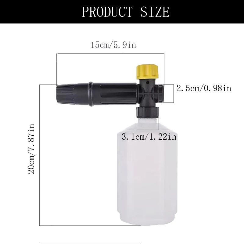 500ML 용량 고압 물총 폼 주전자, 고압 자동차 세척기 폼 발생기 폼 4개의 주류 노즐
