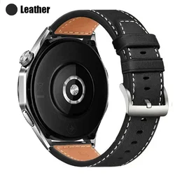 Genuine Leather Quick Release Smartwatch Band - Elegant 20mm/22mm Watch Strap Bracelet for 20MM Universal (Leather Black)