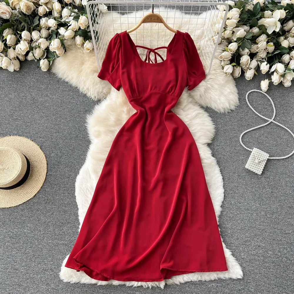 

2023 summer new gentle style mid-length dress gray22