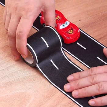 Adesivi Stradali Riutilizzabili in Stile Cartone Animato, Nastro Stradale in Poliuretano Nero, Adatto per Decorazioni di Feste e Gare