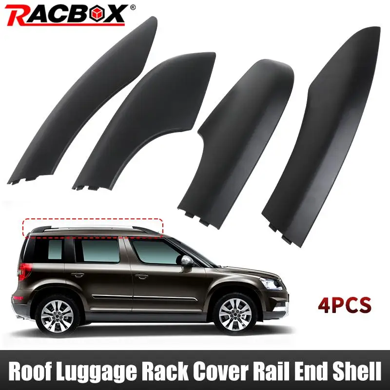 Car Exterior Parts Roof Rack Cover Roof Luggage Bar Rail End Cover Shell For Skoda Yeti SUV 2009-5LD860145 5LD860146 5LD860149 5LD860150-GT5