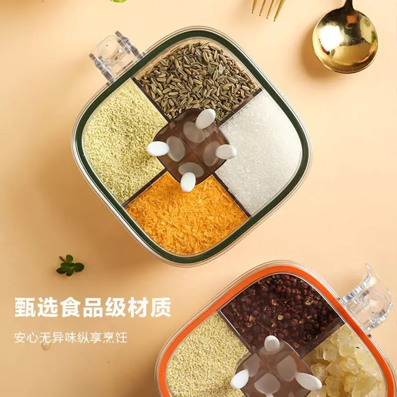 Spice box home kitchen spice jar combination set multi-grid salt monosodium glutamate pepper storage seasoning bottle spice box