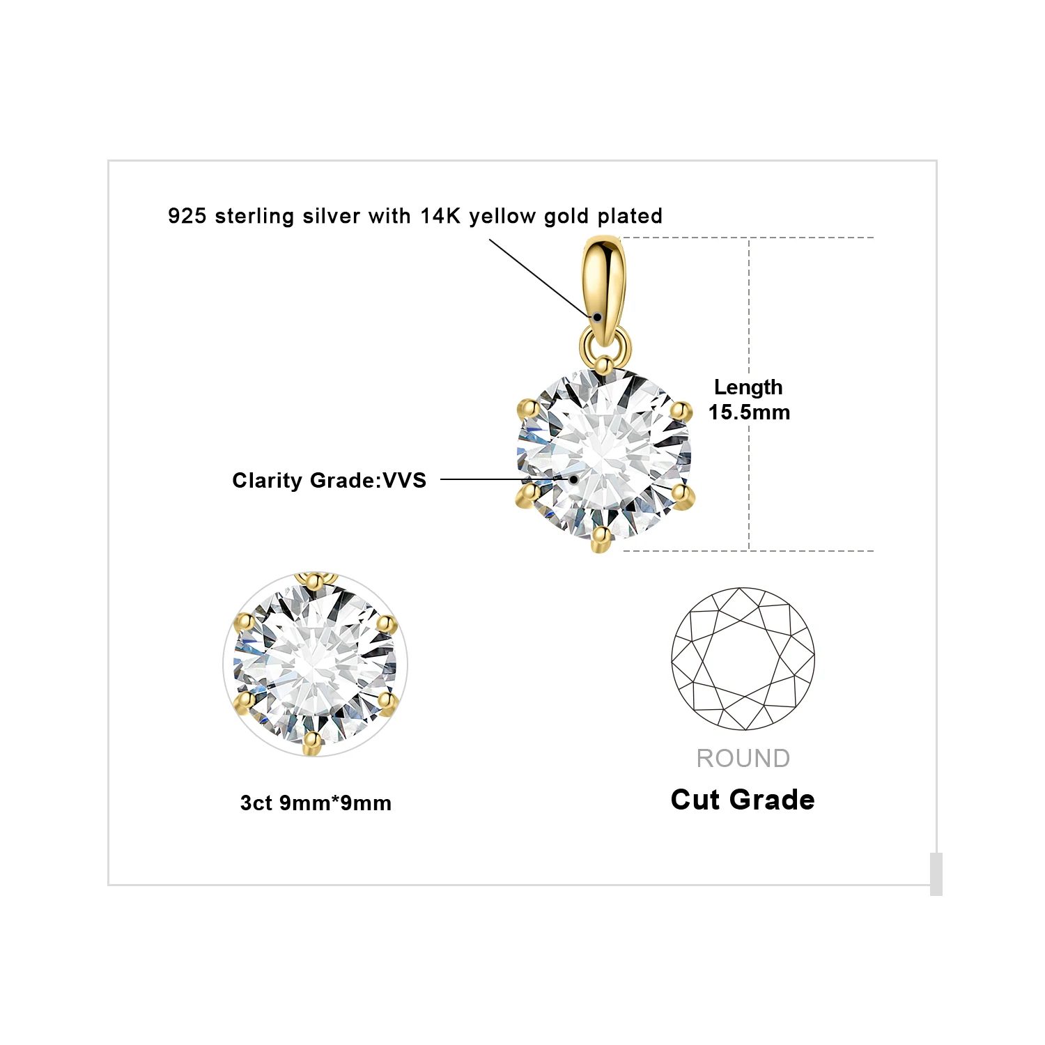 3ct Yellow Color