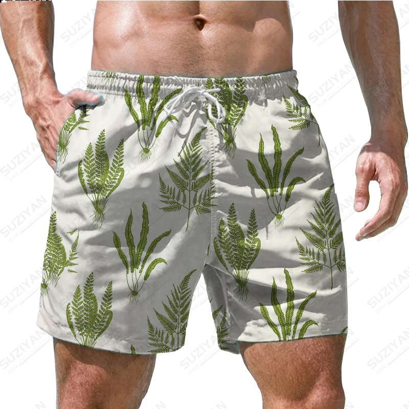 Summer New Men's Shorts Beach Pants Coconut Tree 3D Print Hawaiian Leisure Beach Style Men's Drawstring Home Basketball Shorts