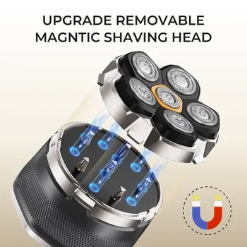 Head Shaver for Bald Men Magnetic Electric Razor for Men IPX7 Waterproof Rechargeable Beard Shavers 8