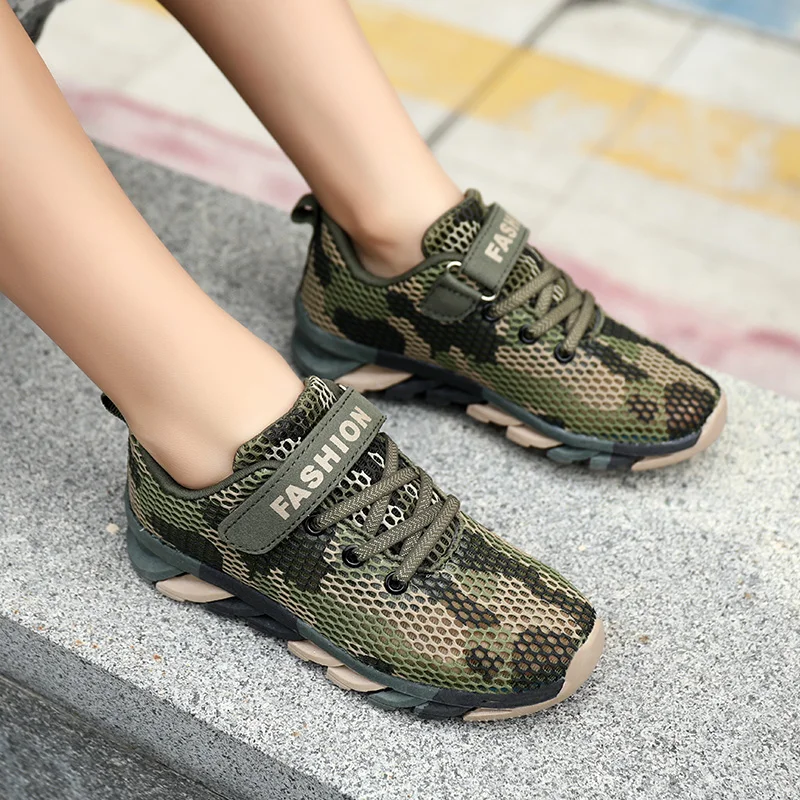 leather girl in boots Kids Sneakers 5-15 Yrs Boys Camouflage Shoes Mesh Breathable Autumn Sport Shoes Children Running Shoes Toddler Girl Casual Shoe children's shoes for adults Children's Shoes