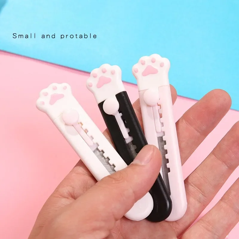 Simpatico Mini Art Utility Knife Cartoon Cat Paw Cloud Cutter Express Box Paper Busta Opener Blade Cancelleria Materiale Scolastico