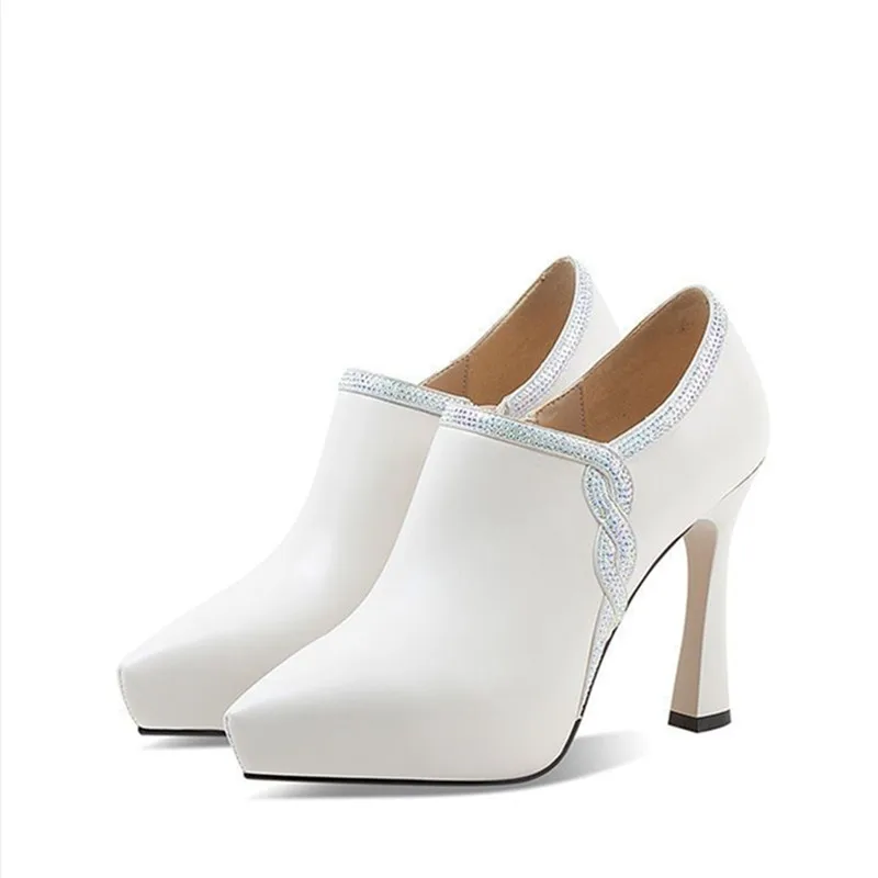 

Cresfimix Fashion Elegant Crystal High Quality Stiletto Heel Boots for Women Lady Spring Autumn Ankle Shoes Botas Femininas A994
