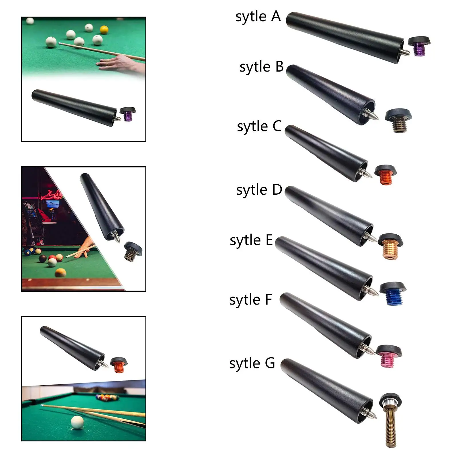 Pool Cue Extender Billiard Snooker Cue Extension Aluminum Alloy Billiard Holder Billiards Cue Extension for Snooker Athlete