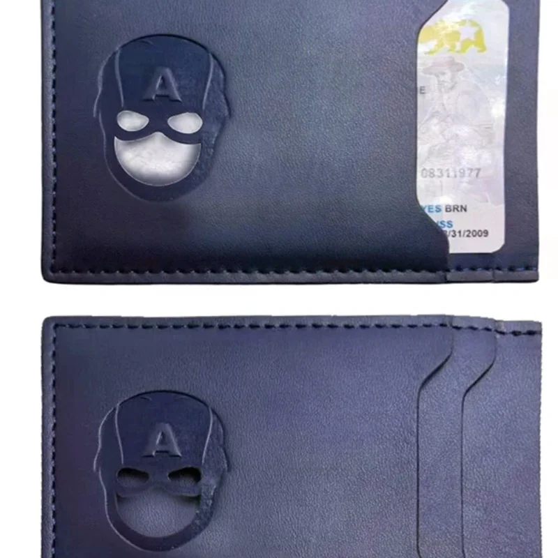 Leather Hollow Out Character Design Wallet Personalized Superhero Mask Card Holder ID Heroic Card Clip Gift