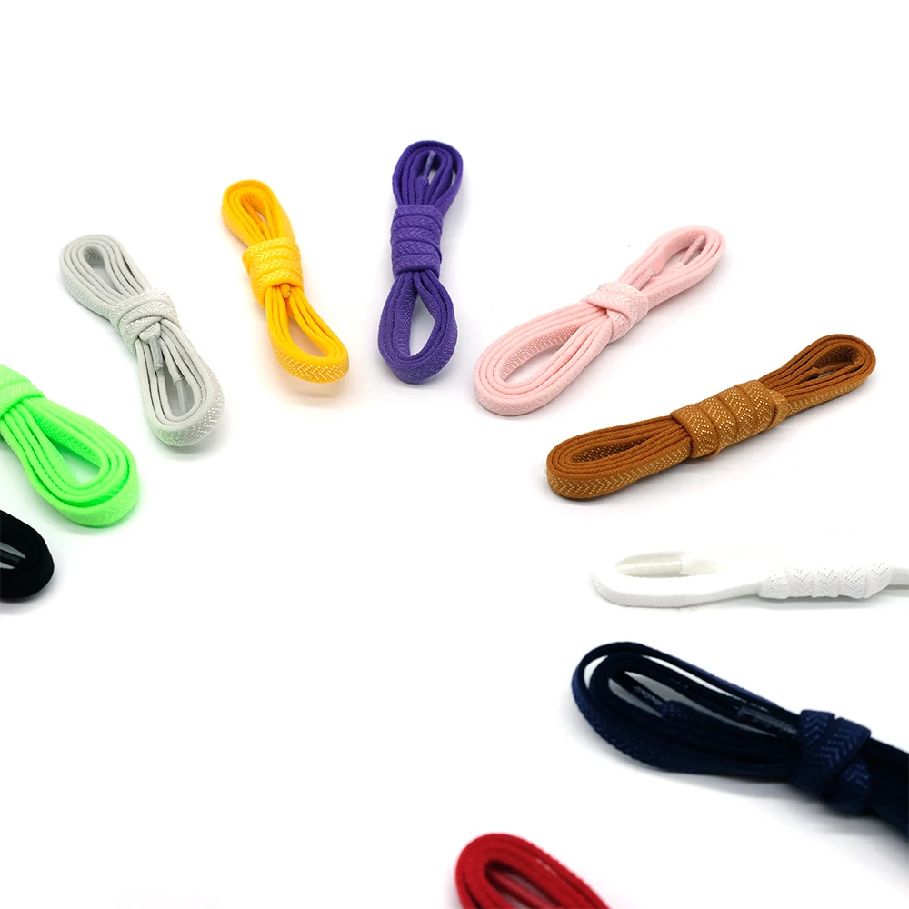 No Tie Shoelaces with Metal Lock – Flat Elastic Laces Adults and Kids Sneakers, Quick Wear Shoe Strings for Lazy Day_voghion.com