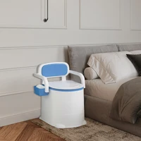 Bedside Commode Portable Squat Toilet Odor Sealed Potty Chair with Armrest Bedside Toilet Portable Commode Toilet for Seniors 1