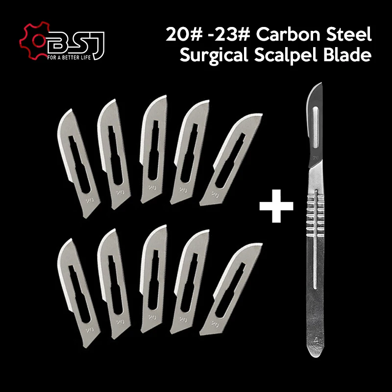 

Carbon Steel Carving Metal Scalpel Handle 20# 23# Engraving Craft Knive Non-Slip Surgical Scalpel Knife Paper Cutting Tool Knife