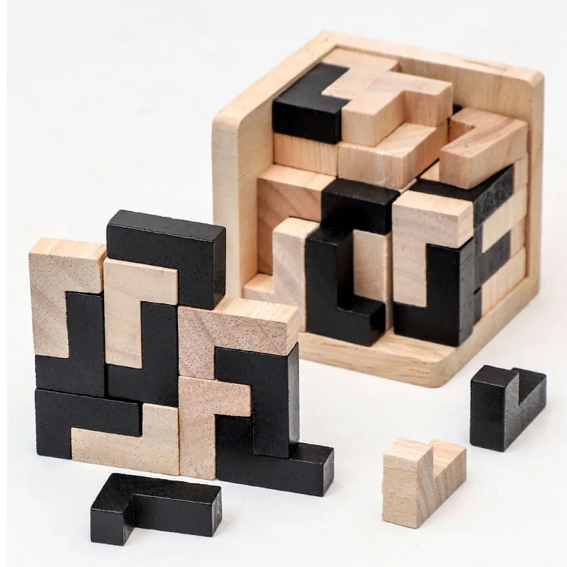 Rompicapo Puzzle In Legno 3d Creativo 3D Cubo Di Legno Puzzle Ad