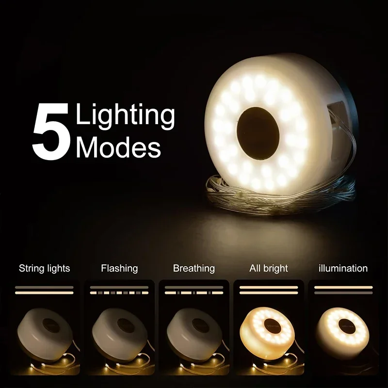 Camping Lamp Camping Lantern LED Camping Lamp Strip Atmosphere 8M Length Waterproof Recyclable Light Belt Outdoor Garden Decoration Lamp for Tent Room