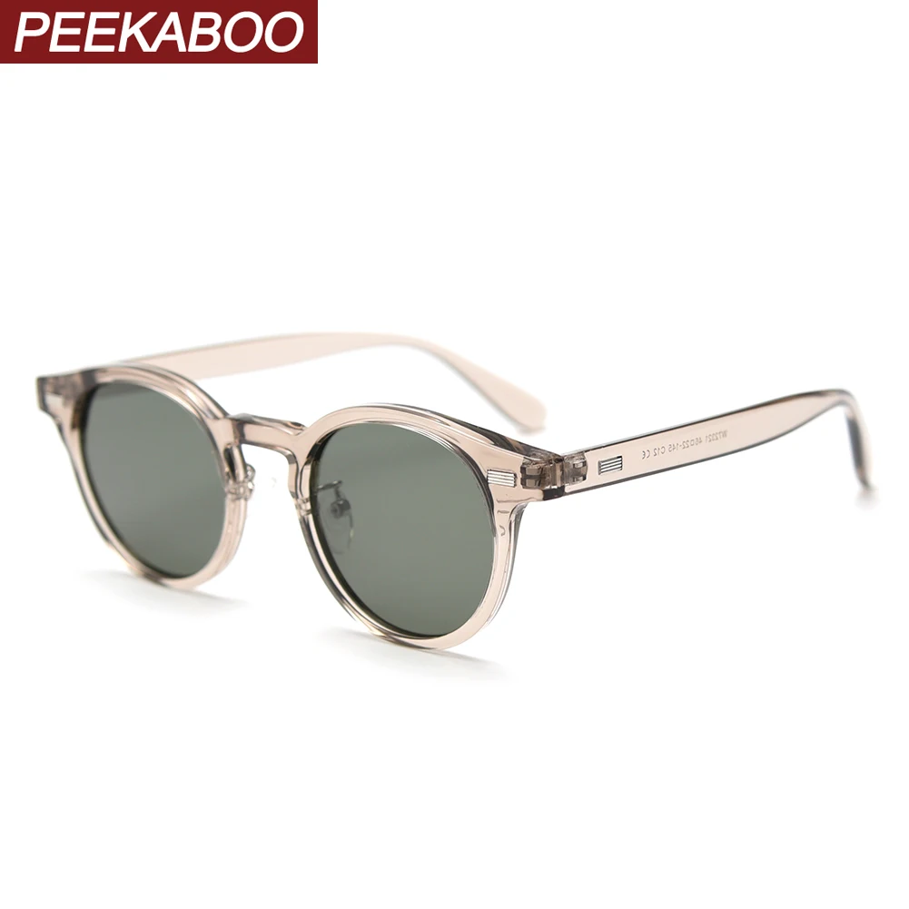 

Peekaboo korean style polarized sunglasses for men TR90 uv400 retro sun glasses for women green brown 2024 unisex hot selling