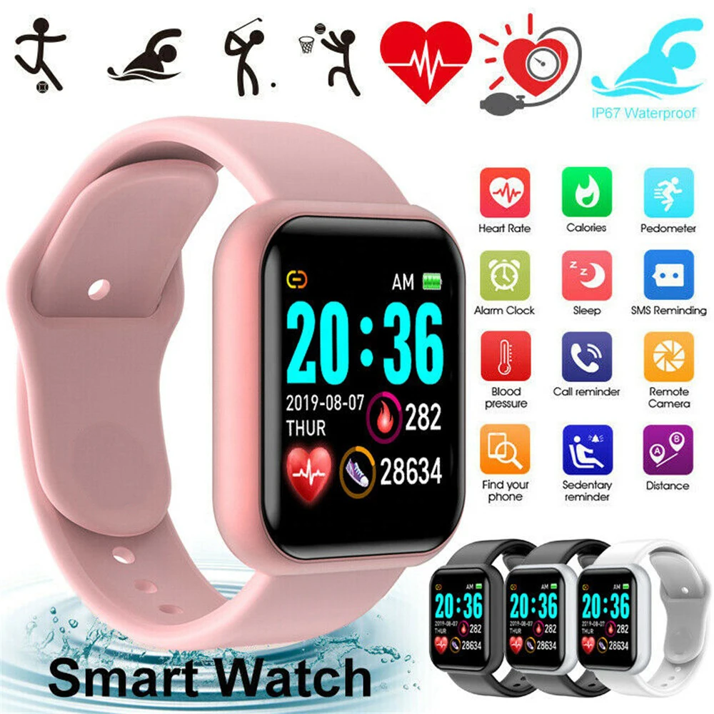 Y68 D20 Fitness Tracker Bracelet Bluetooth Sport Smartwatch Pedometer Blood Pressure Heart Rate Monitor Activity Smart Watch