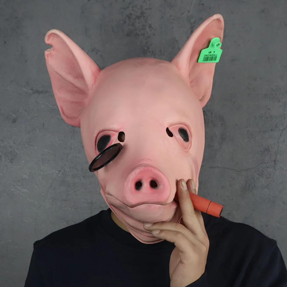 Legion Pig Mask Cosplay Steam Game Watch Dog Animal Latex Helmet Full Face Headwear Halloween Masquerade Party Costume Prop