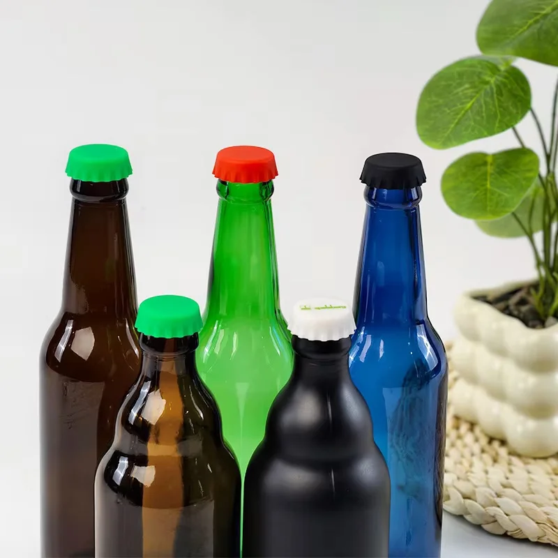 Reusable Silicone Bottle Cap Random Sealed Beer Caps Vinegar Soy Corktail Lid Wine Protective Stopper Bar Accessories 5-20Pcs