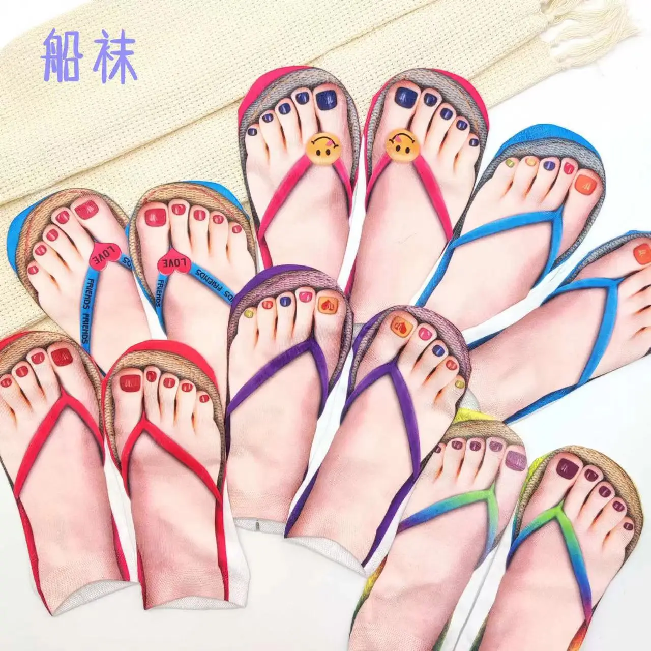 

Брендовые новые шлепанцы с 3D принтом, женские удобные забавные носки, уличные тапочки, милые носки для кемпинга, походов, бега