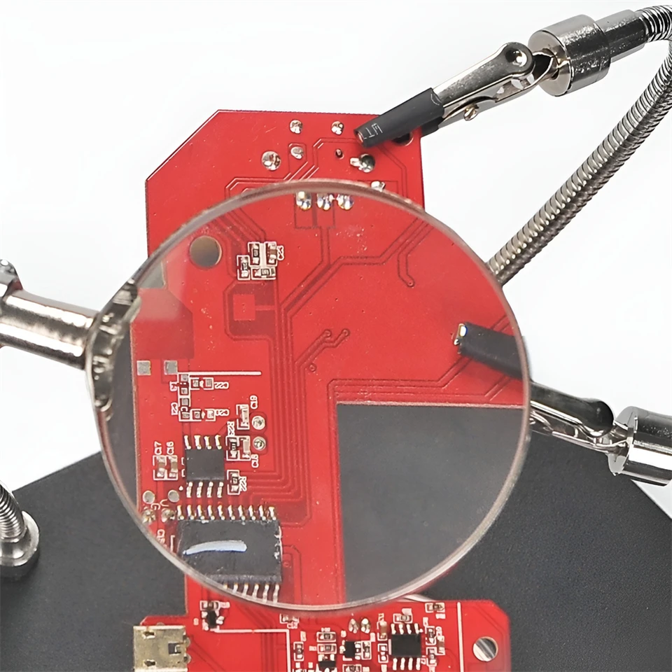 Stazione di Saldatura Dell'ingranditore, Riparazione di Saldatura PCB Per Le Mani con Braccioli Flessibili Pinza Regolabile 3X Stazione di Saldatura Per La Manutenzione