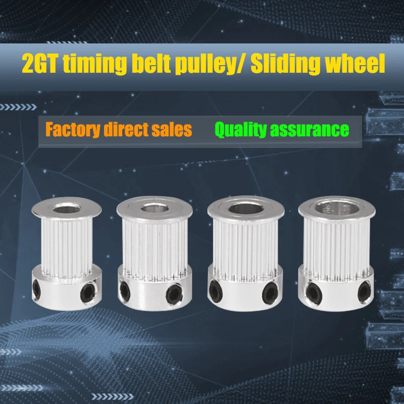 Aluminum 2GT 16T/20T Tooth Timing Pulleys For 3D Printer Accessories Bore 5/6.35/Belt Width 10mm 20T Gears Belt Pulley