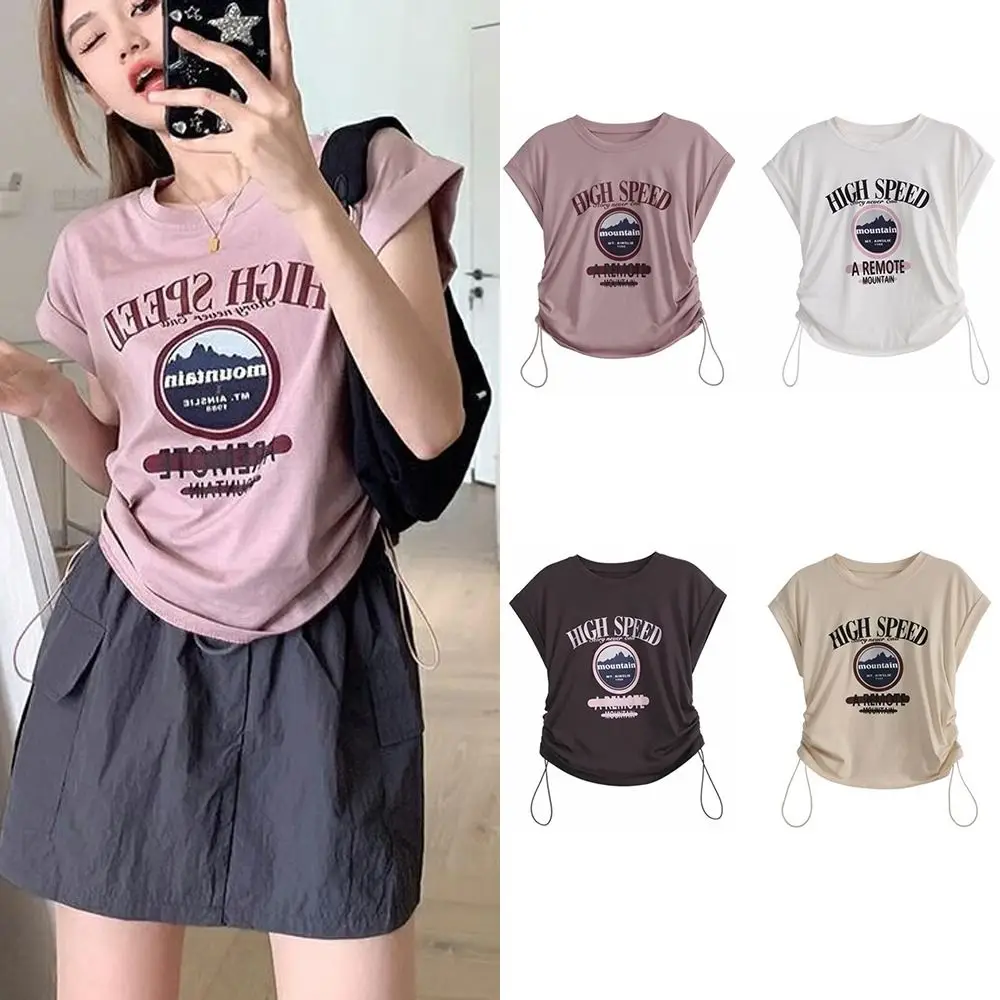 

Slim-fit Short Sleeve High Quality Breathable Soft Short Top Color Insert Small Niche Women's T-Shirt