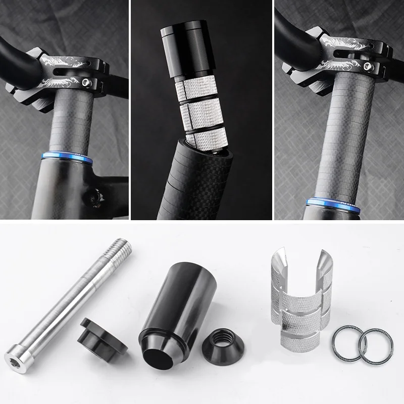 Height Extender for MTB Road BMX Folding Bike Handlebar Stem Concealed Riser Aluminum Alloy Steel Fork Pipes Stem Extension