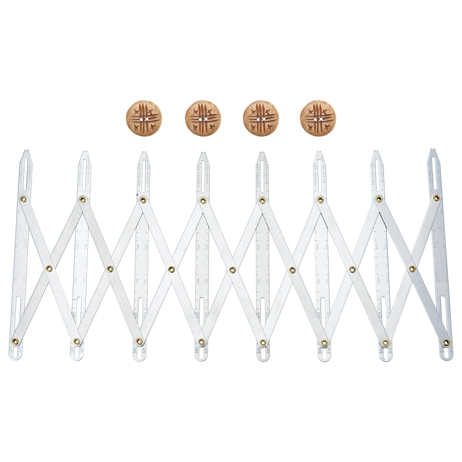 

Линейка для шитья, измерительный инструмент с 8 металлическими насадками, телескопический, расширенный до 24 дюймов, для столярных работ