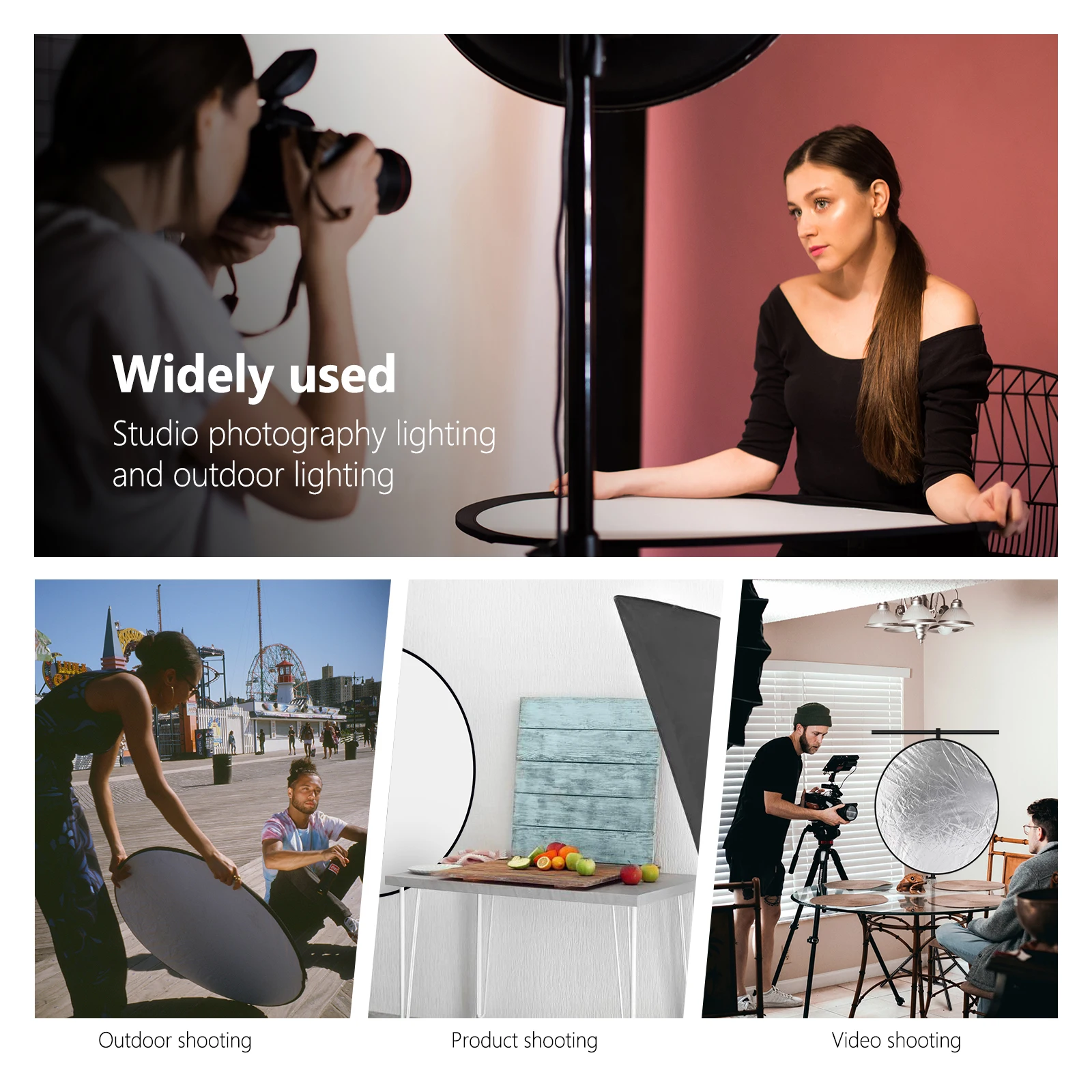 Photography Reflector NEEWER 30/60cm Light Reflector Light Diffuser 5 in 1 Collapsible Multi Disc for Studio Photography Lighting and Outdoor Lighting