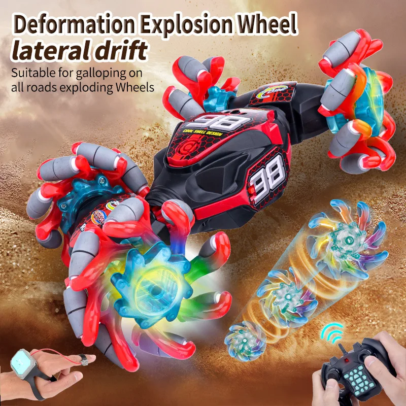 

New Double-sided Stunt Twist kids Toy Exploding wheels 4WD RC Car 2.4G high-speed 360-Degree Vehicle Dual Remote Control Cars