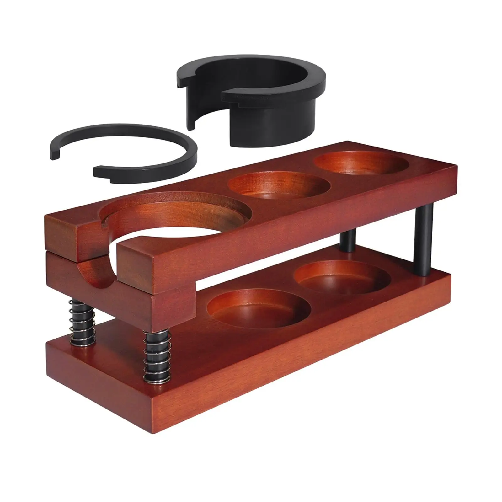 

Espresso Tamper Holder Station Espresso Station Organizer Multifunction Wood Coffee Organizer Coffee Filter Tamper Holder