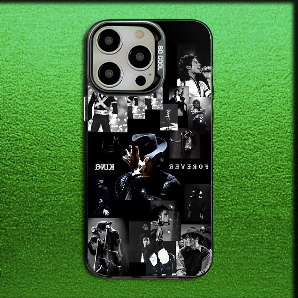 Michael Jackson Inspired Gray Matte Silicone Phone Case - Black Cover