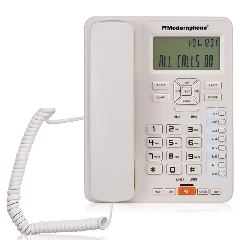 

Corded Phone with Caller ID Speakerphone Wall Mountable Telephone Corded Landline Phone ​with DTMF/FSK Dual System, 8 Memory Key