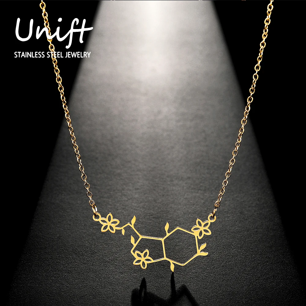 Serotonin Necklace,serotonin Molecule Necklace, Molecule Necklace,  Chemistry Necklace, Initial Disc Choker ,hand Stamped Necklace - Etsy