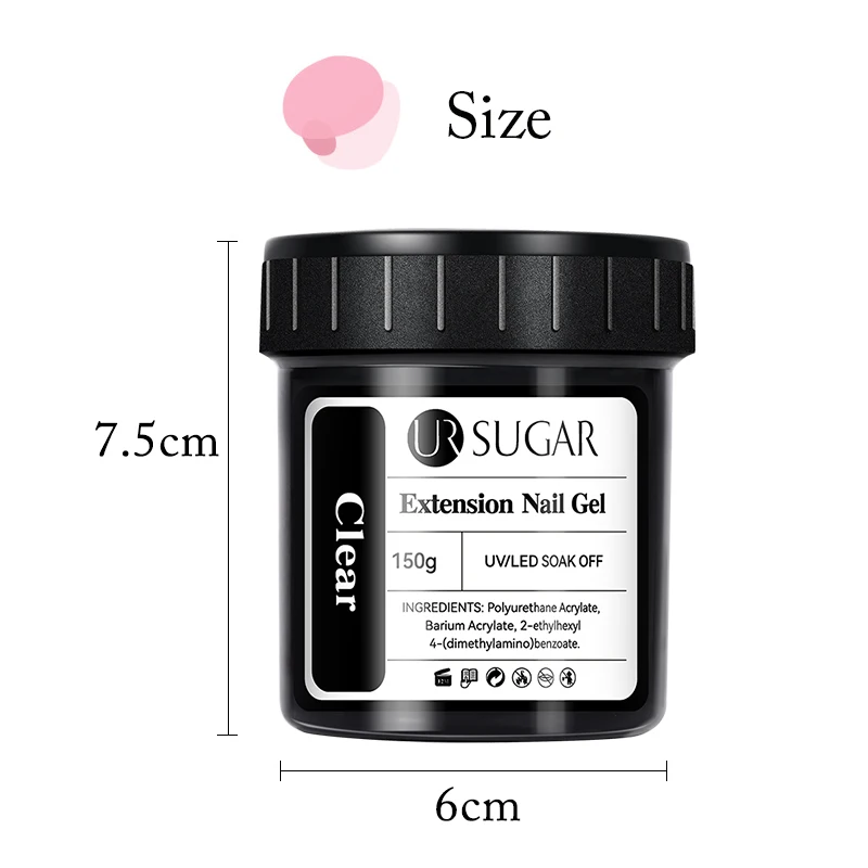 UR SUGAR 150g Quick Extension Gel  Pink Jelly Milky White Camouflage Finger French Hard Gel UV LED Gel Nail Art Design Manicure 5