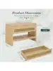 Apicizon Rattan Shoe Storage Bench Whith Cushion Thickened Wood Entryway Bench with Storage Drawer Farmhouse Shoe Rack B 3