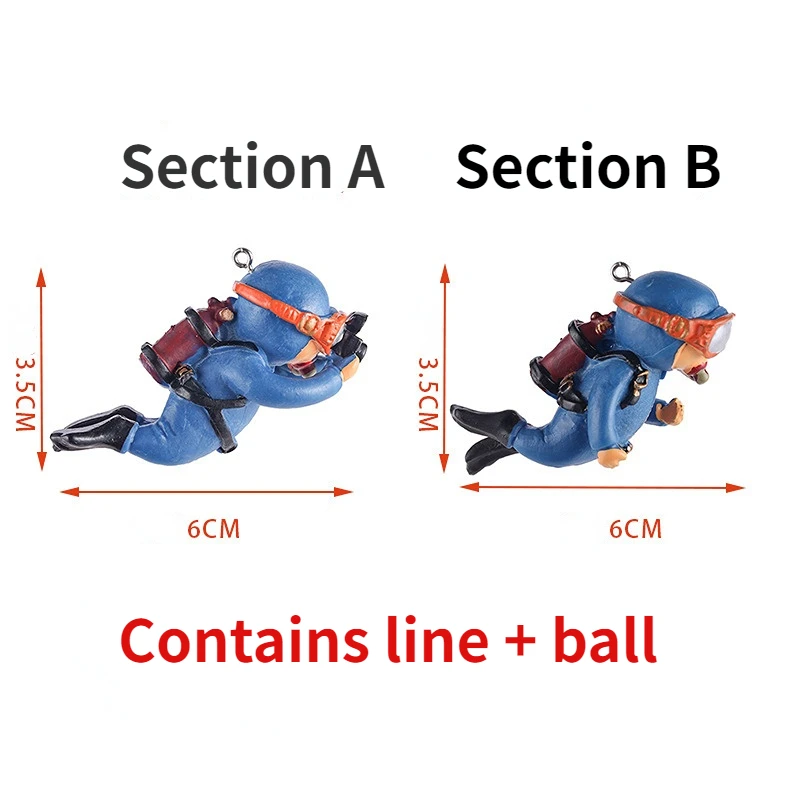 New Fish Tank Ornaments Cute Simulation Diver Floating Decoration Water Tank Diver Landscaping Decoration Aquarium Accessories