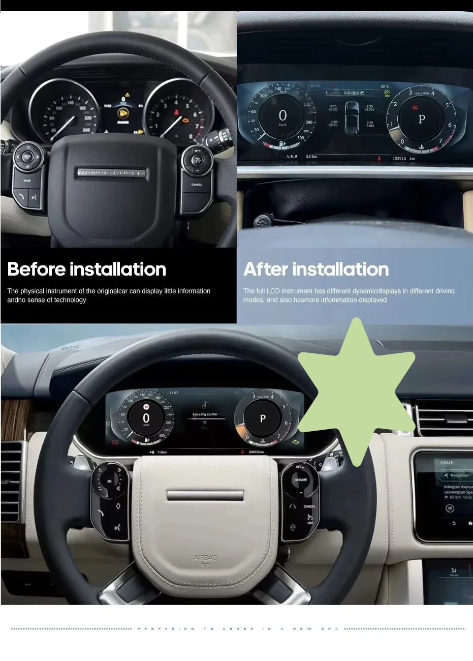 For Range Rover Vogue 2013-2016 Sport 2014-2017 Digital Cluster Lcd ...