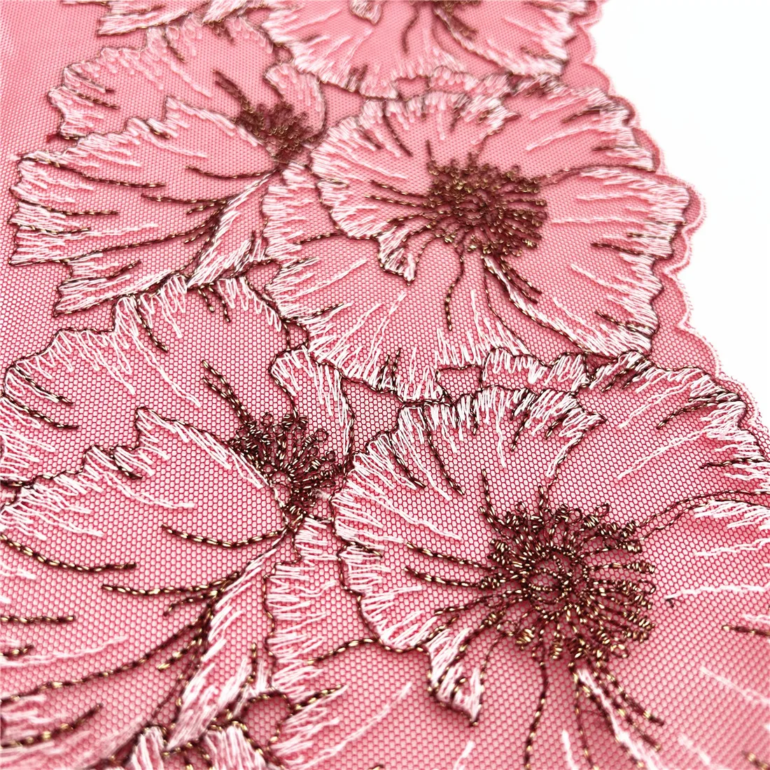 3y/lot 18.50cm Red With Gold Shimmer Embroidery Lace Trim Clothing Accessories Dress Sewing Applique Costume Lace Fabric Wedding 6