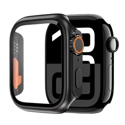 Premium Apple Watch Glass Screen Protector with Bumper Cover for 4 - 5 - 6 - SE 40MM (Official black)