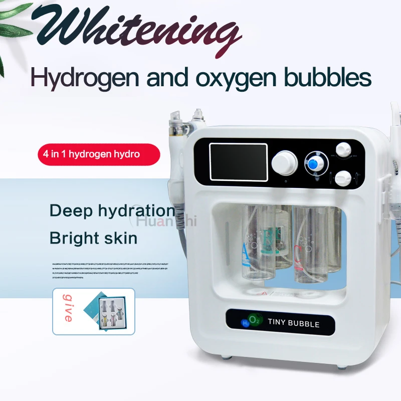 Aqua Oxygen Bubble Jet Peeler 4 in 1 H2O2 Hydra Beauty Skin Multi-Functional Water Oxygen Facial Machine Aqua Peeling Anti Aging