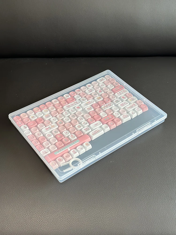 Desktop A4 Keycap Storage Box Transparent Dustproof Mechanical Keyboard Keycap Organizer Display Box Rectangular Staable PP