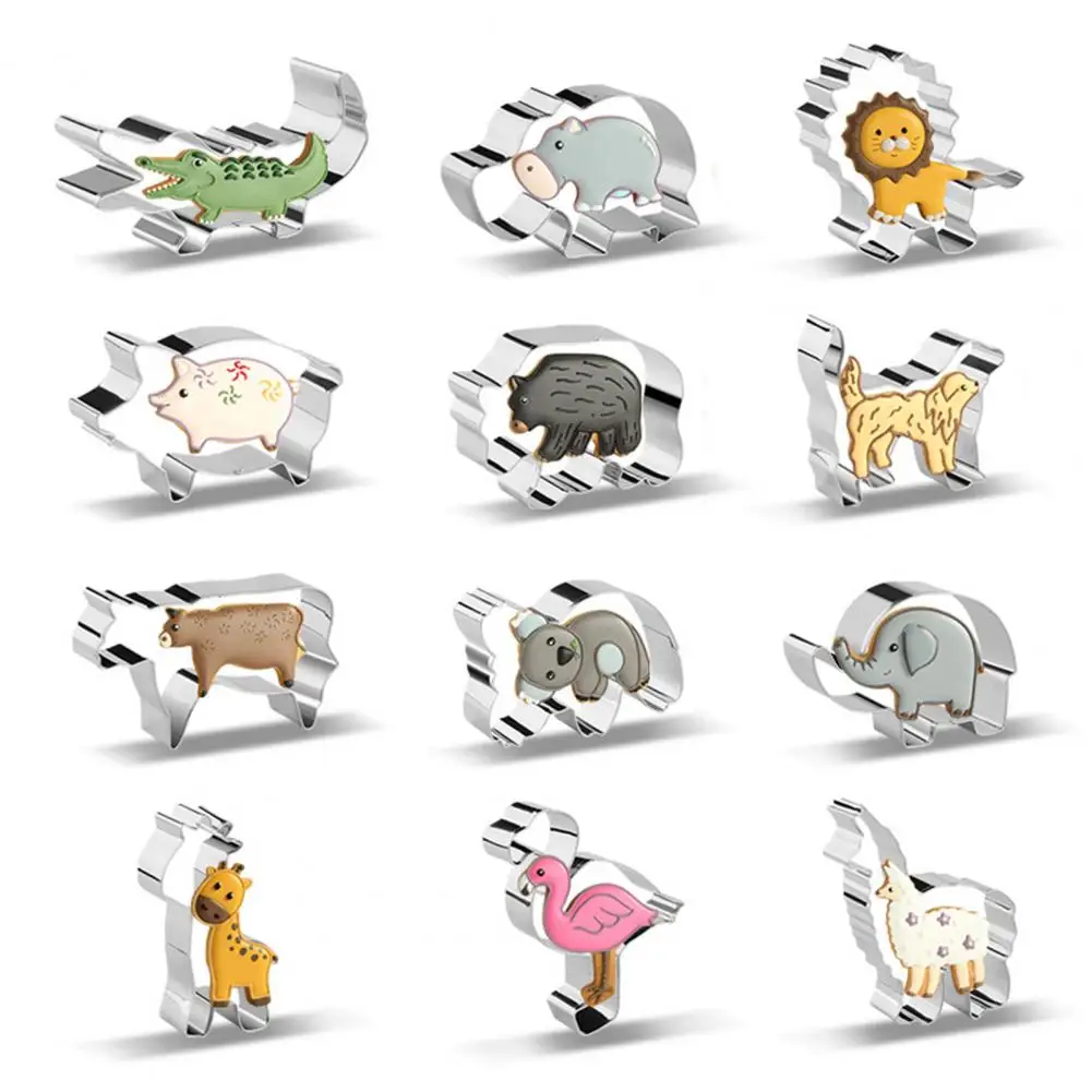 

Biscuit Mold Dinosaur Theme Birthday Party Supplies Cute Dinosaur Shape Cookie Cutters Set for Kids Baking Mold Favors Food-safe