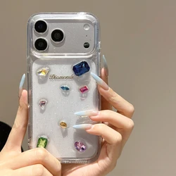 Luxury Diamond Bling Glitter Shockproof Phone Case Cover - iPhone 13 (Black BB)
