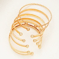 Bracelets Punk couleur or pour femmes, Streetwear, imprimés de cœur gothique, Design en métal, ouvert, bijoux à la mode, cadeaux, 7 pièces/ensemble, 2024 3